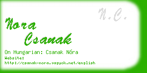 nora csanak business card